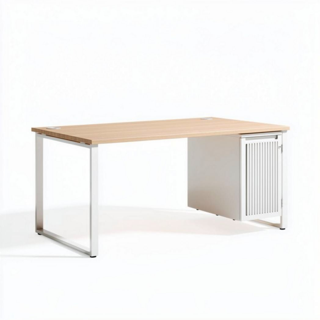 bureau met houten blad en metalen frame afmetingen 160 x 80 x 75cm
