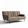 Tweed bank met metalen poten en armleuningen 200 x 90 x 85cm bruin